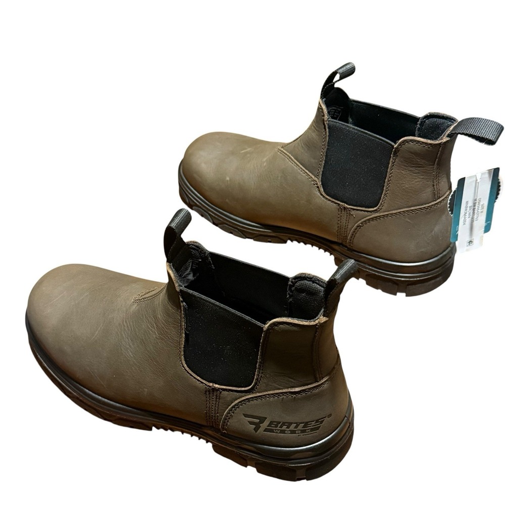 Bates By Wolverine Chelsea Bartlett Waterproof Steel Toe Brown Leather Size 11 - Picture 4 of 11